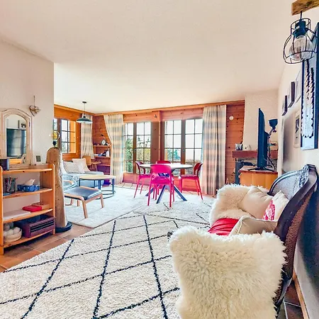Daire Centered Ski/swim Ap. W/ Private Yard & Fireplace Anzère